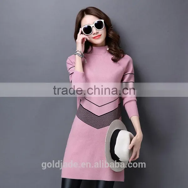 2017 Fashion Plain Hand Knitted Sweater Women Cashmere Sweater photo-2