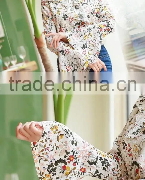 2017 Summer Print Tunic Tops Long Sleeve Womens Shirts photo-4