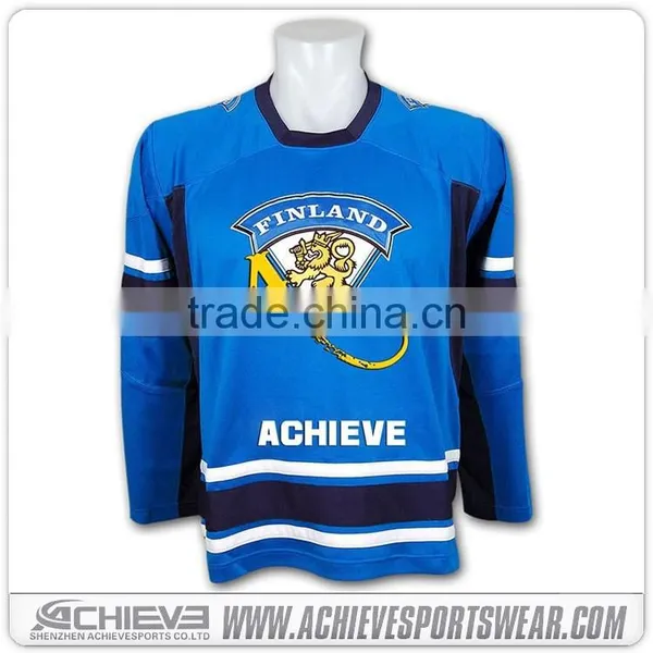 Wholesale Factory Custom Made High Quality Long Sleeves Low MOQ Blank Hockey Jersey photo-2