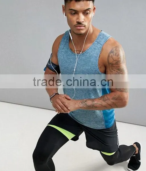 High Quality New Design Summer Cooling Custom Blue Gym Wear Comfortable 100% Polyester Fashion Men Muscle Sport Tank Tops photo-4