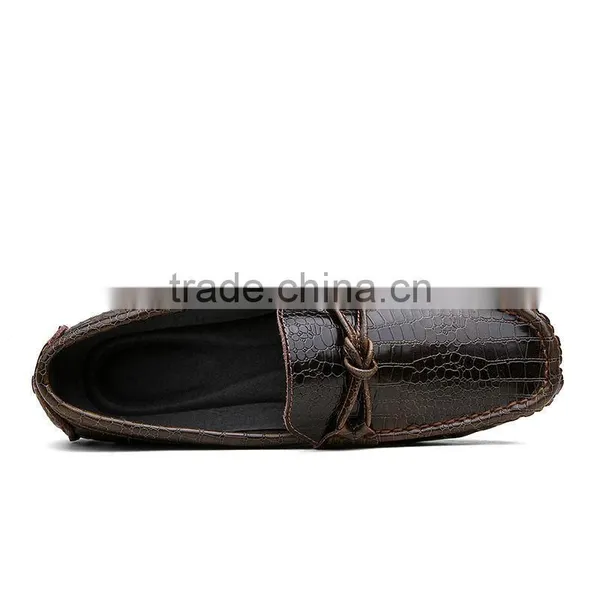 High Quality Crocodile Top Layer Leather Peas Shoes Casual Fashion for Male, Men Leather Casual Shoes Sample for Adults photo-6