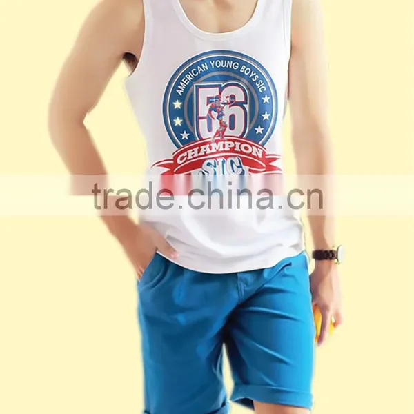New Design for Men's Tank Top for Summer ,custom Logo Printed, 100% Cotton