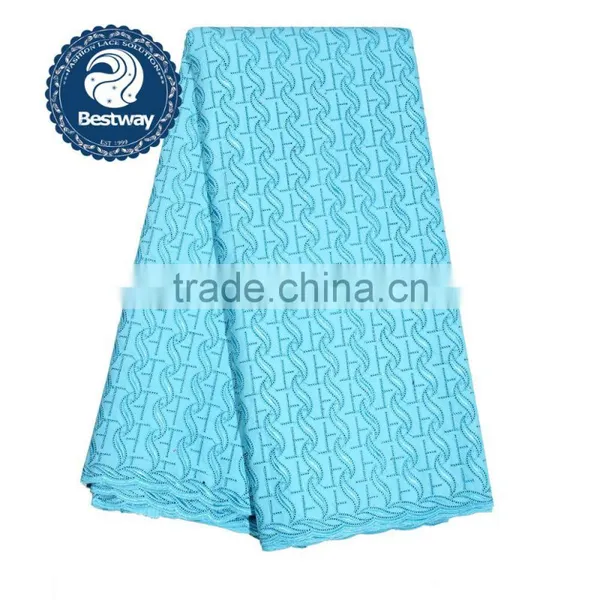 Simple Fashionable Wholesale Cotton African Lace Fabrics Latest Design African Swiss Voile Lace Fabric SL0425 photo-5