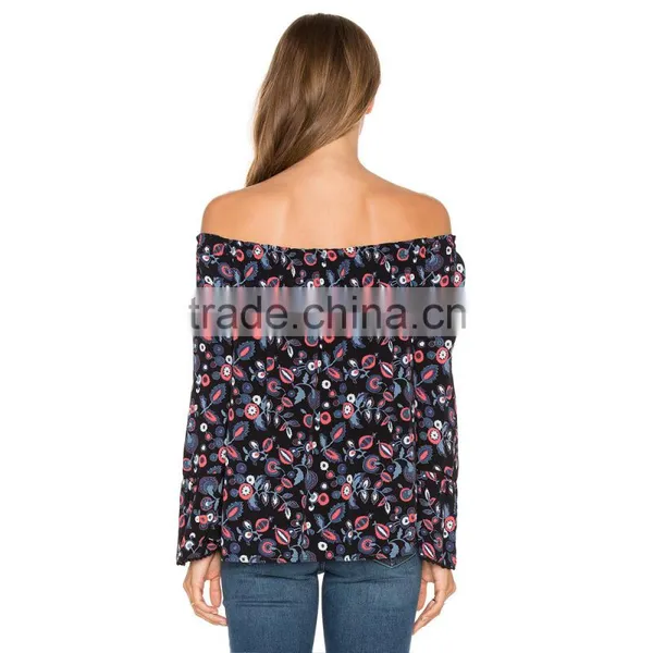 Ladies Elegant Silk New Blouse Models in Off Shoulder Style photo-3