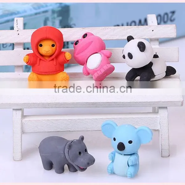 Cute 3D Magic Animal Shape Puzzle Erasers Set photo-2