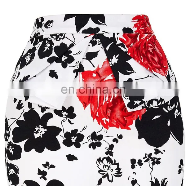 Grace Karin Occident Sexy Women Short Vintage Retro Printed Cotton Wrap Around Skirt CL008928-7 photo-4