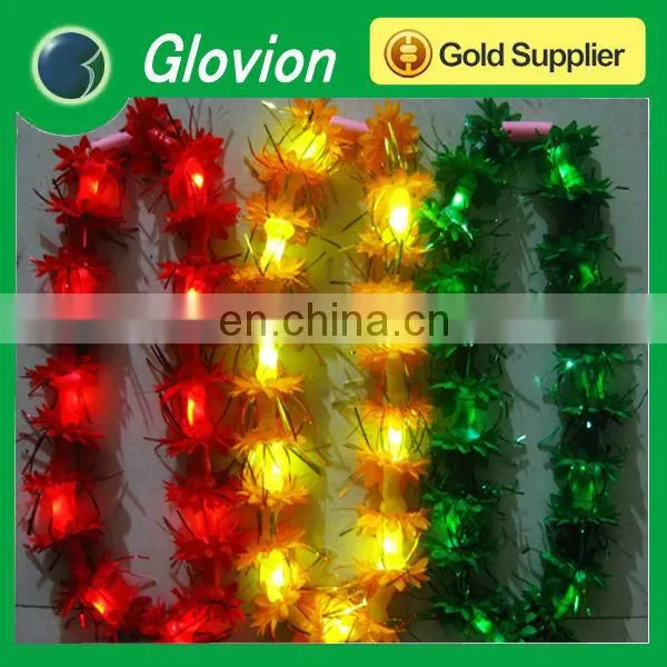 LED Flashing Flower Necklace Hawaii Lei for Night Party