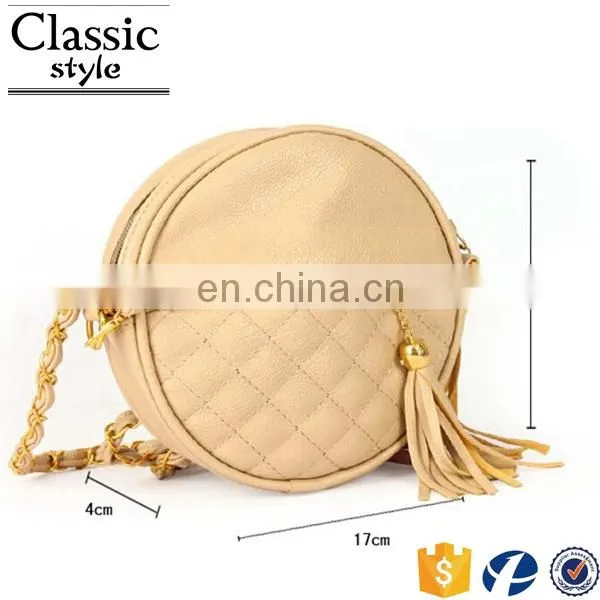 CR Europe Market Expert Fashion Wholesale Round Shape Tassels Zipper With Long Chain Women Purse Gry Lunch Bags for Kids photo-2