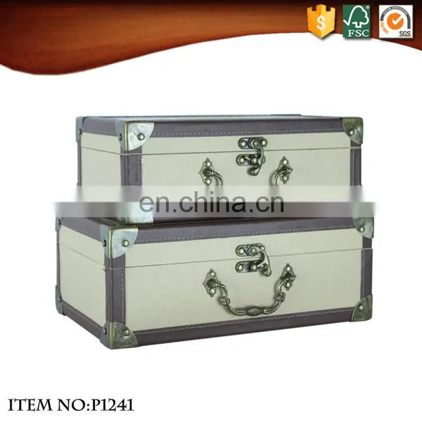 Retro High Quality Kraft Paper Suitcase With Handle photo-3