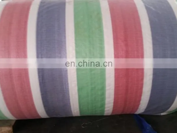 Colorful Stripe Pe Tarpaulin Roll Packing, Made in Vietnam - Dark Blue/Green/Red/White photo-2