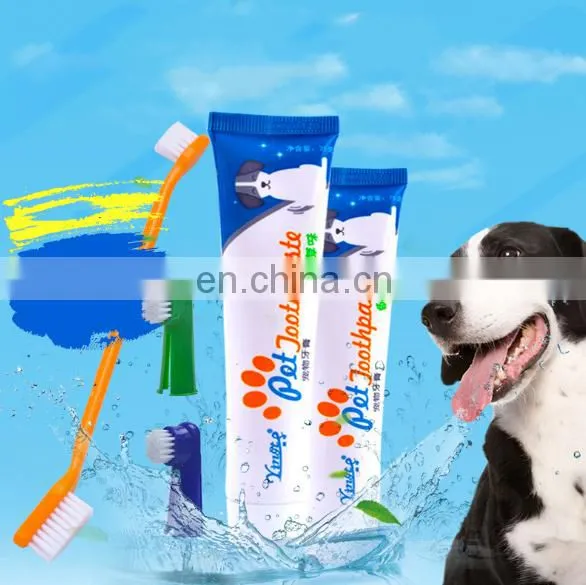 Hot Sale Pet Tooth Cleaning Products Eco-friendly Dog Toothpaste Dental Care Tool Toothbrush Set photo-3