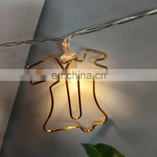 Battery Powered 10L Metal Jingle Bell Shaped Clips Fairy String Lights For Home Party Decoration photo-2