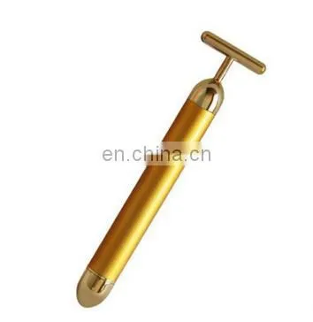 Vibrator T Shape 24k Gold Beauty Bar Skin Care Mini Vibrator Roller photo-4