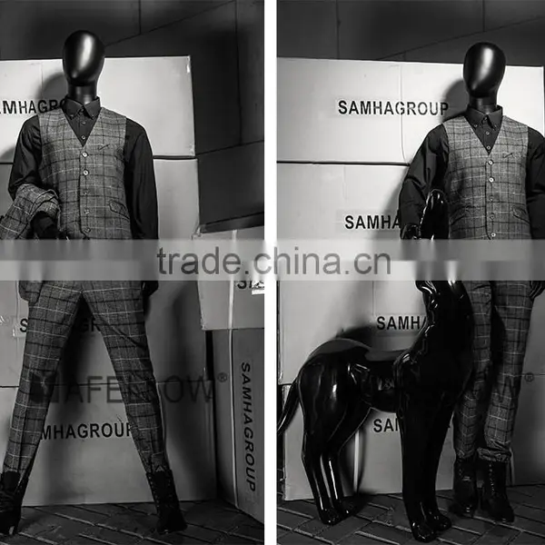 Abstract Fiberglass Black Adjustable Movable Male Mannequins Egg Head Mannequin for Window Display MZ-HM01BKEG photo-4