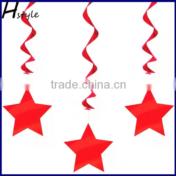 Metallic Dangling Silver Star Swirls /Silver Star Hanging Decoration /Wall Decoration SD057 photo-3