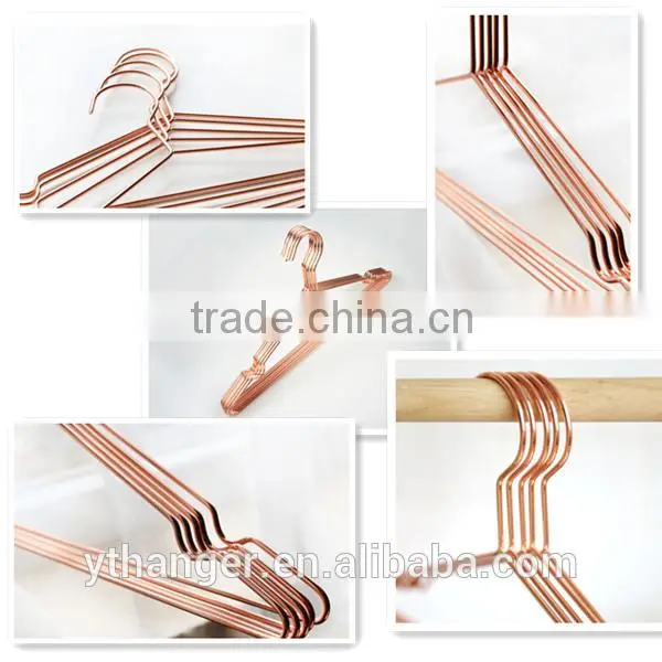 Hot Sale Wide Shoulder Copper Metal Wire Hanger for Coat photo-5