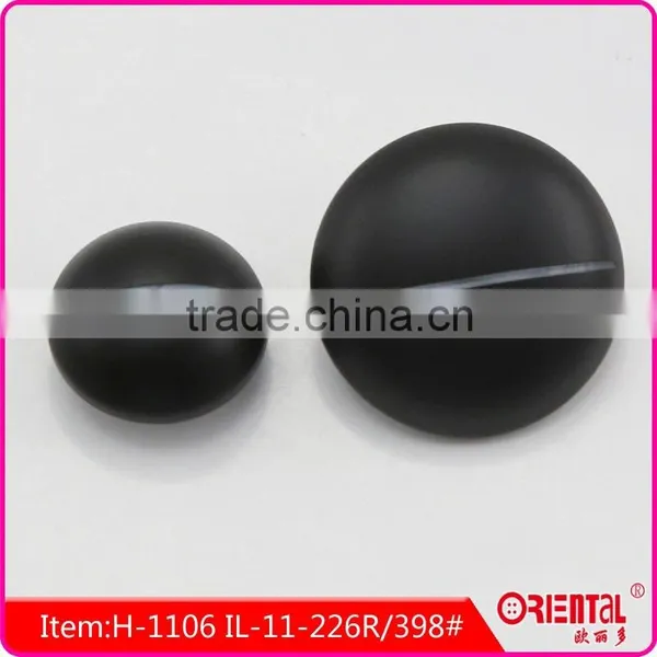 High End Black Mushroom Shape Plastic Coat Button With Laser Designs photo-2
