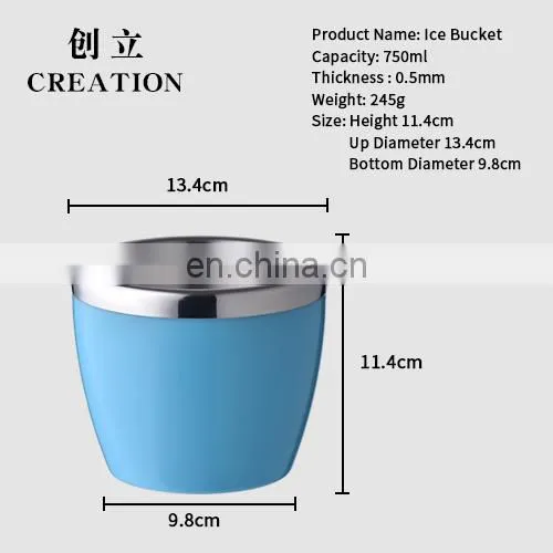Factory Direct 750ml Promotional Small Blue Vintage Mini Champagne Cheap Plastic Wine Ice Beer Buckets Cooler Barrel With Lid photo-2