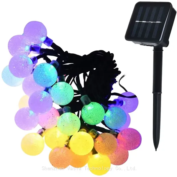 Multi-Color Solar Bubble Ball String Lights - Waterproof for Patio Pathway Christmas Garden Outdoor Decor photo-5