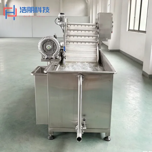 Industrial Bubble Washing Machine SUS304 Fruit Vegetable Washer With Elevator Spray Rinse High Efficiency Food Processing Equipment photo-3