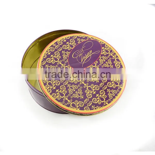 Big Round Brittle Cookie Biscuit Tin Can Gift Snacks Tins Packing photo-4