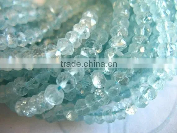 Aquamarine Rondelles Faceted photo-4