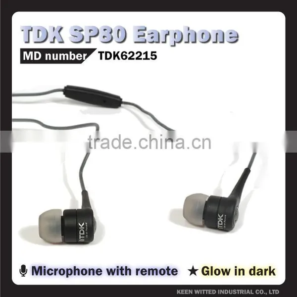 TDK SP80 In Ear Headphones Glow in the Dark, el Earphone, Mobile Accessories Wholesale