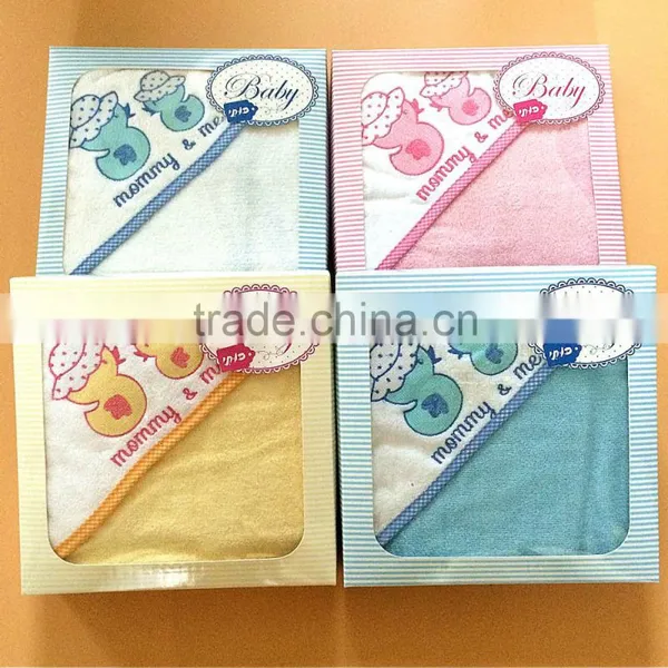 New Products 100% Cotton Terry Hot Selling China Supplier Absorbent Baby Hooded Towel for Kids