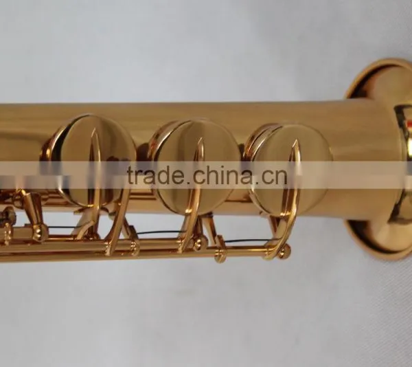 High Grade Bb Key Dark Gold Lacquer Straight Soprano Saxophone With G Key photo-2