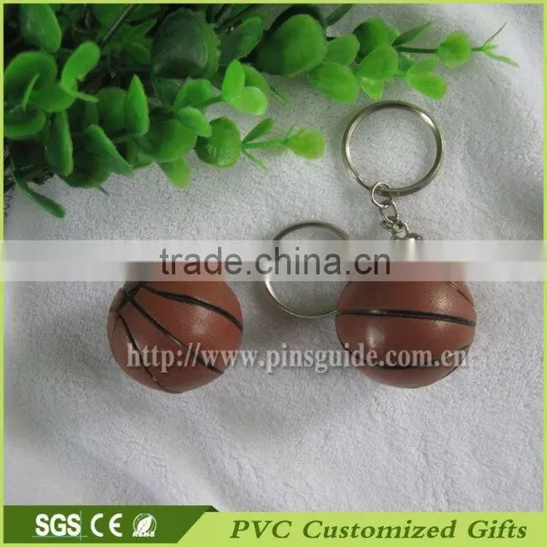 Basketball Shape 3d Design Soft Pvc Keychain photo-2