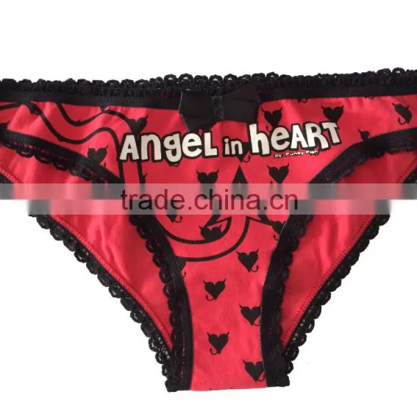 Girl and Women's Cotton Elastane Punk Funk Printing Shorty Brief photo-2