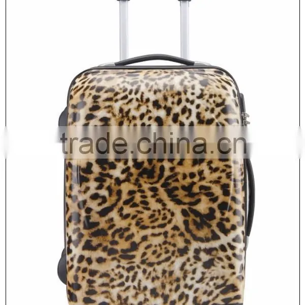 2015 New Arrivel Leopard Trolley Luggage Case/pc Luggage/2 or 4 Wheels pc Luggages/pc Travel Cases & Bags/abs+pc Trolley Bag