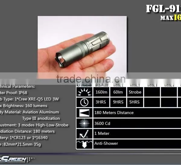 16340 CR123 Battery Cree Q5 Military Mini EDC Torch photo-3