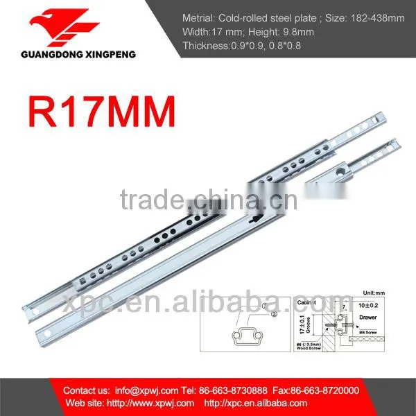 17mm Double Side Travel Mini Ball Bearing Drawer Slides photo-2