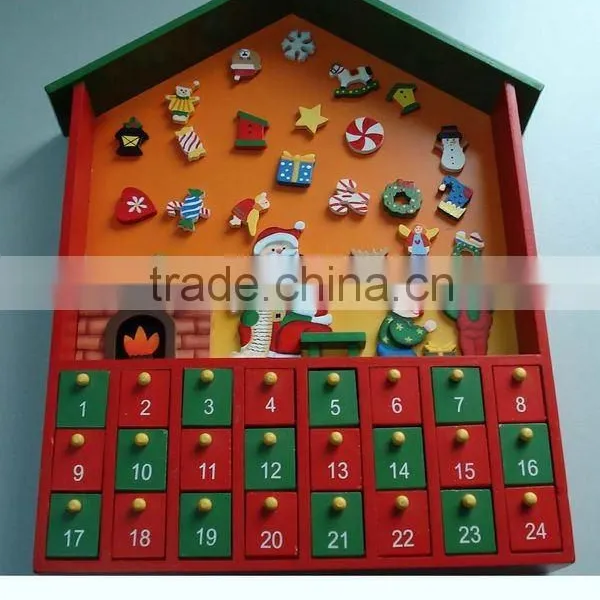 Wooden Christmas Calendar Box With Magnet