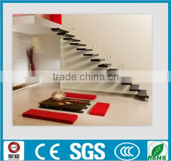 Decorative Indoor Customized Wooden Floating Staircase Manufacturer--YUDI photo-2