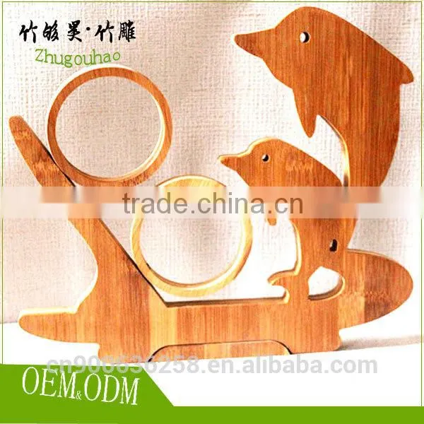 Decorative SINGLE Bottle Holder Bamboo Wine Racks Wine Shelf photo-6