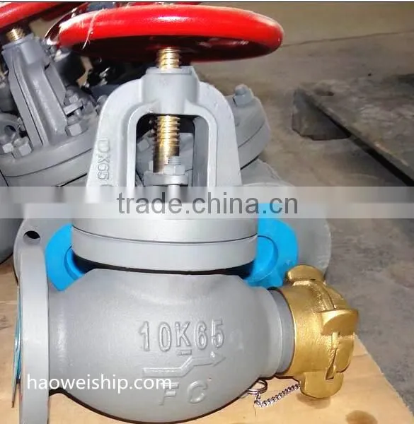 JIS F7333 5K 10K Marine Cast Iron Hose Globe Angle Valve