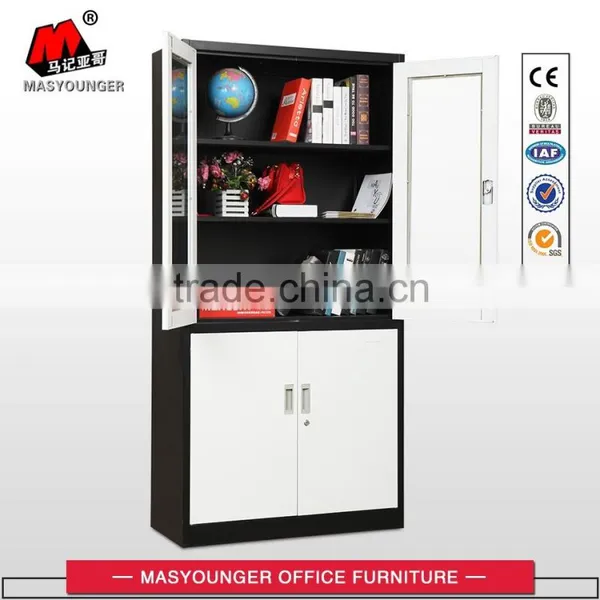 High Quality Factory Direct Sale up Glass Door and Down Steel Door Filing Cabinet photo-3
