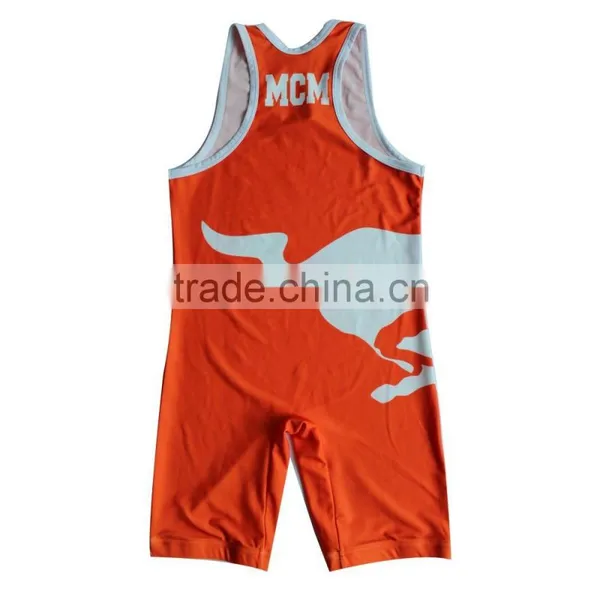 Custom T-back Polyester Spandex Infant Wrestling Singlet photo-2