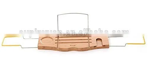 Fits Most Jacuzzi Claw Foot or Garden Jet Extendable Shower Bathtub Caddy Tray With Reading Rack, Soap Holder and Wine Holder Quality Choice