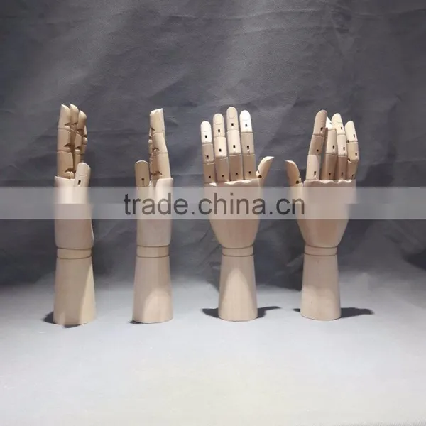 12" Wooden Hand Right Wooden Male Hand Left Wooden Male Hand Display Wooden Male Hand photo-2
