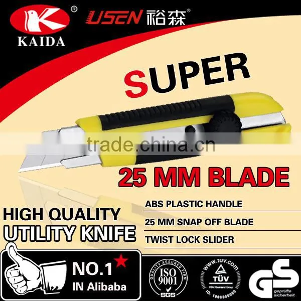Stationery 18mm Snap Off Blade Plastic With Rubber Grip Handle Twist Lock Utility Knife photo-3
