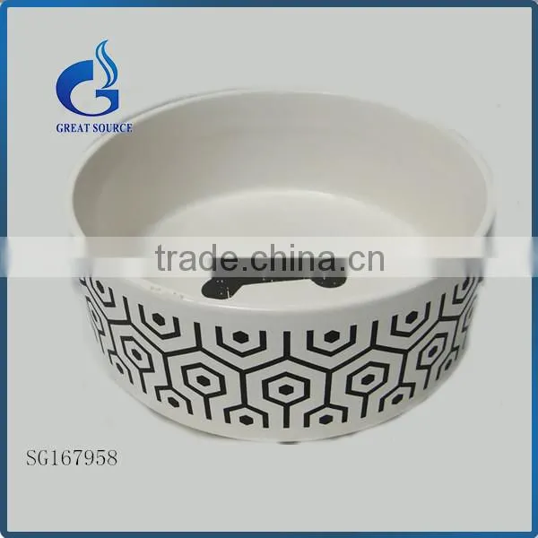 Football Shape White Ceramic Dog Bowl Pet Water Food Bowl photo-5