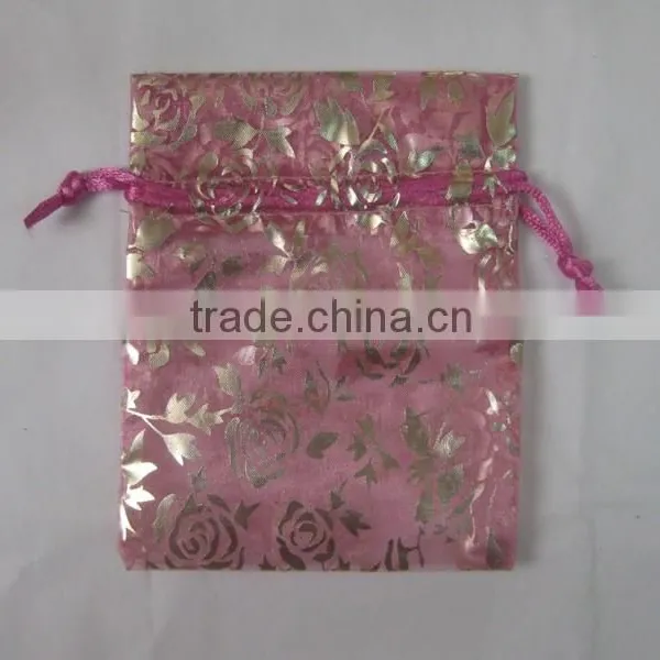 HOT SALE Customized Screen Printing Drawstring Organza Bag photo-4