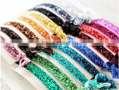 Sparkly Glitter Metallic Velvet Ribbon for Elastic Hair Band