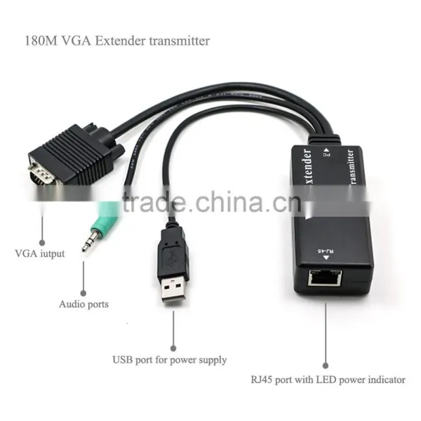 VGA 180M Extender Female To Lan Cat5 Cat5e RJ45 Ethernet Female Adapter photo-4