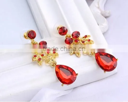 2016 Fashionable Women Bridal Wedding Party Prom Rhinestone Necklace Earrings Jewelry Set photo-3