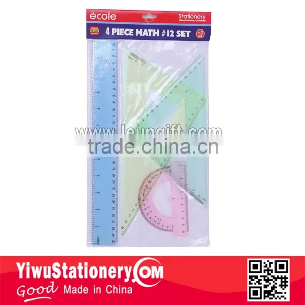 15CM Colorful Drawing Ruler Set 4pcs Geometry Set photo-6