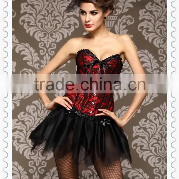On Sale Overbust Corset Waist Training Top Dance Club Corsets With Lace up photo-5